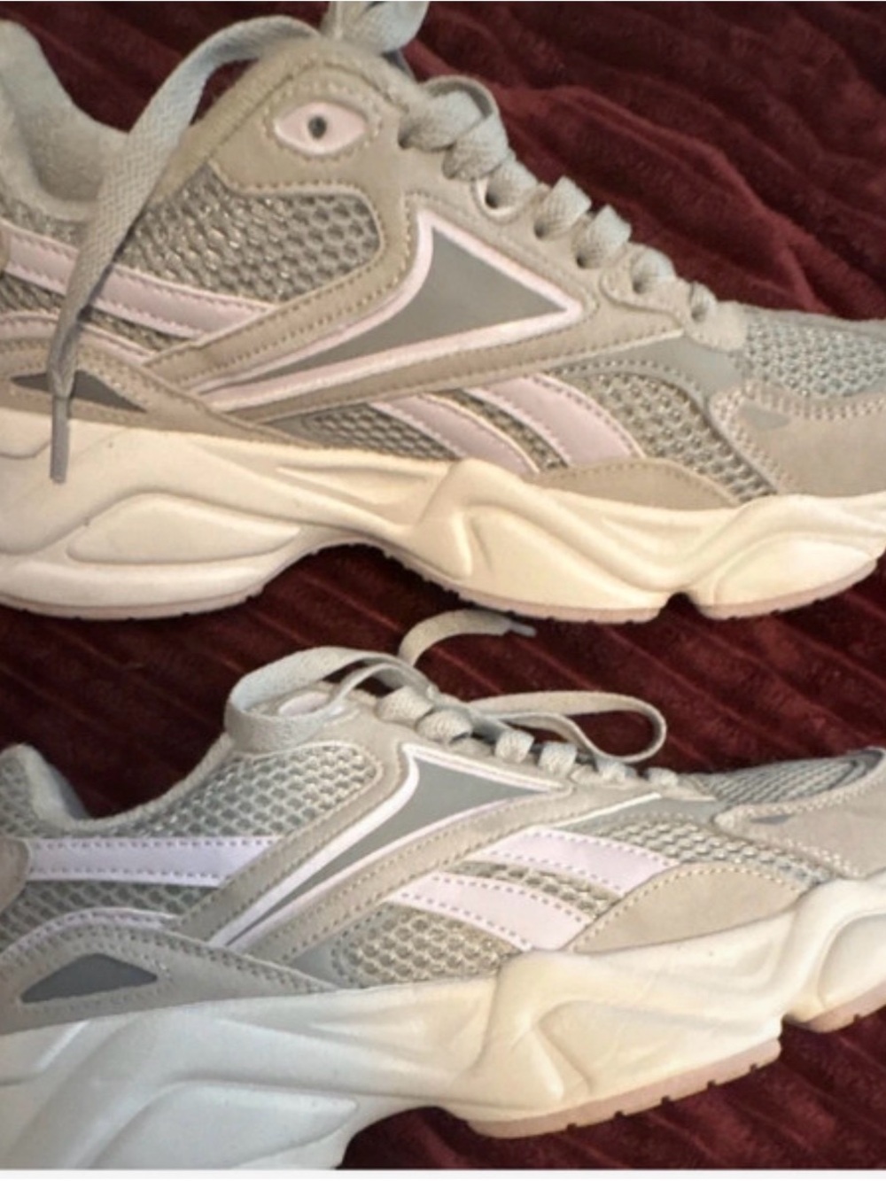Reebok Women's Classic Grey & lilac purple Mesh Running shoes